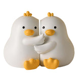 Maxbell Cute Animal Decorative Bookends Resin Animal Figurines for Cabinet Home White Duck