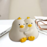Maxbell Cute Animal Decorative Bookends Resin Animal Figurines for Cabinet Home White Duck