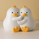 Maxbell Cute Animal Decorative Bookends Resin Animal Figurines for Cabinet Home White Duck