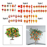 Maxbell 12 Pieces Chinese New Year Decorations Pendants for Party Office Bonsai Style A
