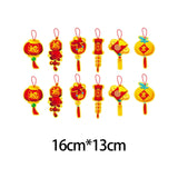 Maxbell 12 Pieces Chinese New Year Decorations Pendants for Party Office Bonsai Style E