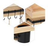 Maxbell Kitchen Wall Shelf Wall Mounted 6 Hooks for Living Room Kitchen Bedroom