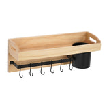 Maxbell Kitchen Wall Shelf Wall Mounted 6 Hooks for Living Room Kitchen Bedroom