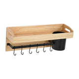 Maxbell Kitchen Wall Shelf Wall Mounted 6 Hooks for Living Room Kitchen Bedroom