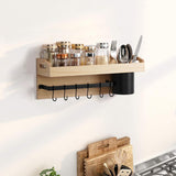 Maxbell Kitchen Wall Shelf Wall Mounted 6 Hooks for Living Room Kitchen Bedroom