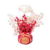 Maxbell Traditional Chinese New Year Pendant Potted Plant for Desk Office Decor