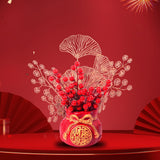 Maxbell Traditional Chinese New Year Pendant Potted Plant for Desk Office Decor
