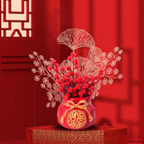 Maxbell Traditional Chinese New Year Pendant Potted Plant for Desk Office Decor