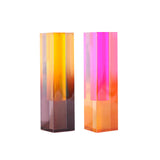 Maxbell Acrylic Flower Vase Flower Pot Stems Bunch Holder Column Plant Planters Orange Brown
