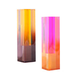 Maxbell Acrylic Flower Vase Flower Pot Stems Bunch Holder Column Plant Planters Orange Brown