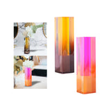 Maxbell Acrylic Flower Vase Flower Pot Stems Bunch Holder Column Plant Planters Orange Brown