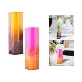 Maxbell Acrylic Flower Vase Flower Pot Stems Bunch Holder Column Plant Planters Orange Brown
