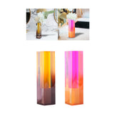 Maxbell Acrylic Flower Vase Flower Pot Stems Bunch Holder Column Plant Planters Orange Brown