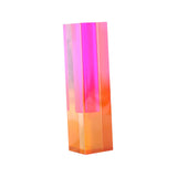 Maxbell Acrylic Flower Vase Flower Pot Stems Bunch Holder Column Plant Planters Orange Pink