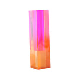 Maxbell Acrylic Flower Vase Flower Pot Stems Bunch Holder Column Plant Planters Orange Pink