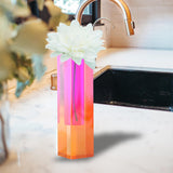 Maxbell Acrylic Flower Vase Flower Pot Stems Bunch Holder Column Plant Planters Orange Pink