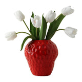 Maxbell Ceramics Strawberry Vases Container Flower Vase for Kitchen Decoration