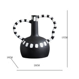 Maxbell Black and White Vase Resin Flower Vase Nordic for Home Living Room Entrance 27cmx19cmx25cm