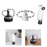 Maxbell Black and White Vase Resin Flower Vase Nordic for Home Living Room Entrance 27cmx19cmx25cm