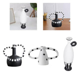 Maxbell Black and White Vase Resin Flower Vase Nordic for Home Living Room Entrance 27cmx19cmx25cm