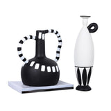 Maxbell Black and White Vase Resin Flower Vase Nordic for Home Living Room Entrance 27cmx19cmx25cm