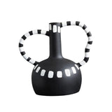 Maxbell Black and White Vase Resin Flower Vase Nordic for Home Living Room Entrance 27cmx19cmx25cm