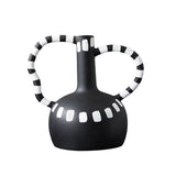 Maxbell Black and White Vase Resin Flower Vase Nordic for Home Living Room Entrance 27cmx19cmx25cm