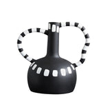Maxbell Black and White Vase Resin Flower Vase Nordic for Home Living Room Entrance 27cmx19cmx25cm