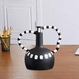 Maxbell Black and White Vase Resin Flower Vase Nordic for Home Living Room Entrance 27cmx19cmx25cm