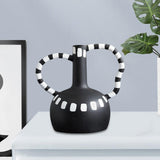 Maxbell Black and White Vase Resin Flower Vase Nordic for Home Living Room Entrance 27cmx19cmx25cm