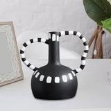 Maxbell Black and White Vase Resin Flower Vase Nordic for Home Living Room Entrance 27cmx19cmx25cm