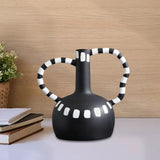 Maxbell Black and White Vase Resin Flower Vase Nordic for Home Living Room Entrance 27cmx19cmx25cm
