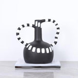 Maxbell Black and White Vase Resin Flower Vase Nordic for Home Living Room Entrance 27cmx19cmx25cm