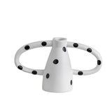 Maxbell Black and White Vase Resin Flower Vase Nordic for Home Living Room Entrance 25cmx12cmx20cm