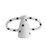Maxbell Black and White Vase Resin Flower Vase Nordic for Home Living Room Entrance 25cmx12cmx20cm