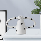 Maxbell Black and White Vase Resin Flower Vase Nordic for Home Living Room Entrance 25cmx12cmx20cm
