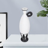 Maxbell Black and White Vase Resin Flower Vase Nordic for Home Living Room Entrance 11cmx10cmx35cm