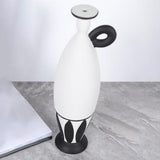 Maxbell Black and White Vase Resin Flower Vase Nordic for Home Living Room Entrance 11cmx10cmx35cm