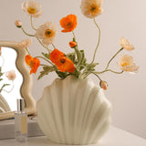 Maxbell Creative Flower Vase Planter Pot Ornament Artistic for Desk Office Decor White