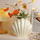 Maxbell Creative Flower Vase Planter Pot Ornament Artistic for Desk Office Decor White