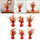 Maxbell Flower Basket Ornament Decor Artificial Potted Flower for Occasions Party 18cmx28cm
