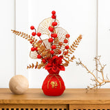 Maxbell Flower Basket Ornament Decor Artificial Potted Flower for Occasions Party 18cmx28cm