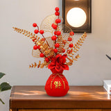 Maxbell Flower Basket Ornament Decor Artificial Potted Flower for Occasions Party 18cmx28cm