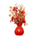 Maxbell Flower Basket Ornament Decor Artificial Potted Flower for Occasions Party 16cmx27cm