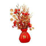 Maxbell Flower Basket Ornament Decor Artificial Potted Flower for Occasions Party 16cmx27cm