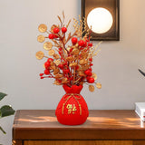 Maxbell Flower Basket Ornament Decor Artificial Potted Flower for Occasions Party 16cmx27cm