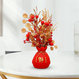 Maxbell Flower Basket Ornament Decor Artificial Potted Flower for Occasions Party 16cmx27cm