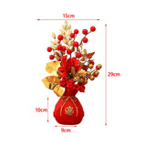 Maxbell Flower Basket Ornament Decor Artificial Potted Flower for Occasions Party 15cmx29cm