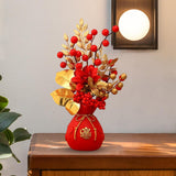 Maxbell Flower Basket Ornament Decor Artificial Potted Flower for Occasions Party 15cmx29cm