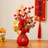 Maxbell Flower Basket Ornament Decor Artificial Potted Flower for Occasions Party 15cmx29cm